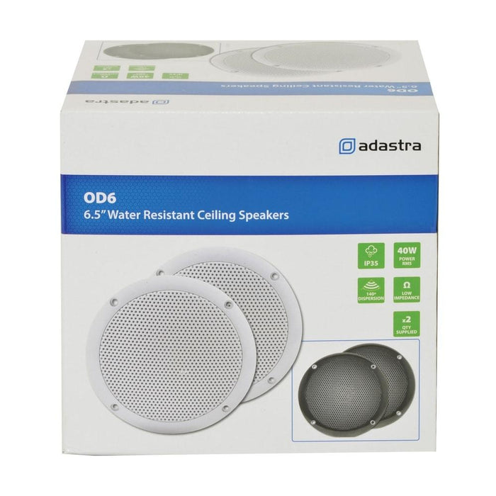 Adastra OD6-W4 OD Series 100W 6.5" Water Resistant Ceiling Speakers (Pair) - Tech4