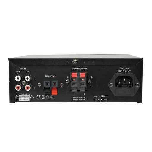 QTX KAD-2BT Digital Stereo Amplifier with Bluetooth, FM Radio & SD Card - Tech4